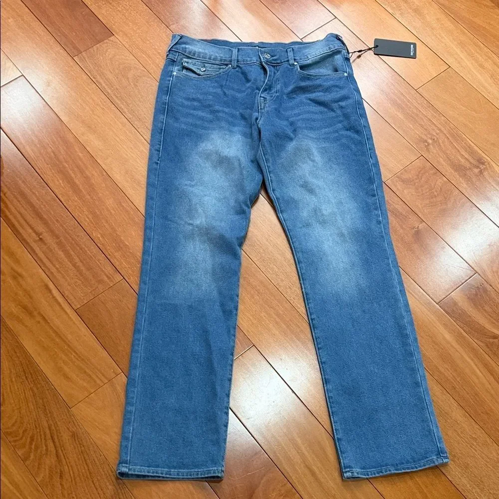NWT True Religion Men's Ricky Straight Flap Jeans  Medium Maze Runner size 34‎